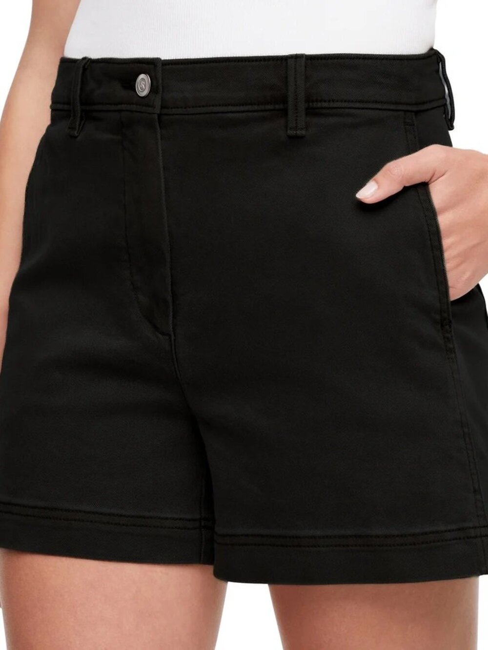 NEW Banana Republic Womens Cotton Blend Everyday Shorts NWT 4 Black Stretch 4"